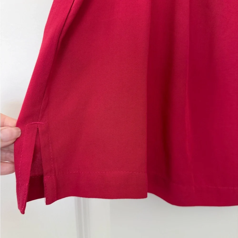 LOFT Fuchsia Off-Shoulder Embroidered Ruffle Tunic - Picture 3 of 5